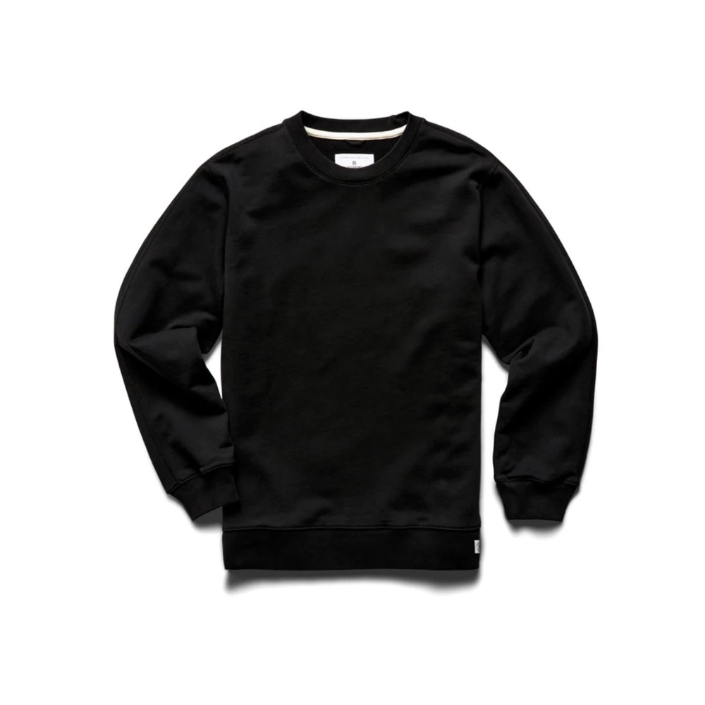 Reigning Champ Midweight Terry Classic Crewneck Black Large